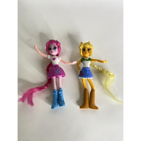 MLP My Little Pony Equestria Girls McDonalds Toy Doll Applejack Pinkie Pie Lot - Picture 1 of 10